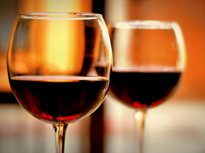 A Close-up View of Red Wine Glass